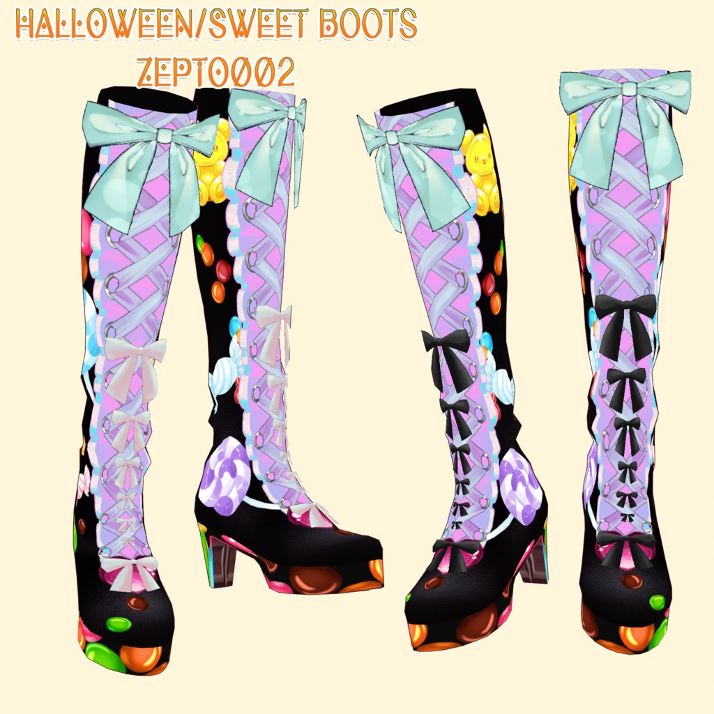 【VRoid texture】HALLOWEEN SWEET Boots/ZEPTO002【FREE】
