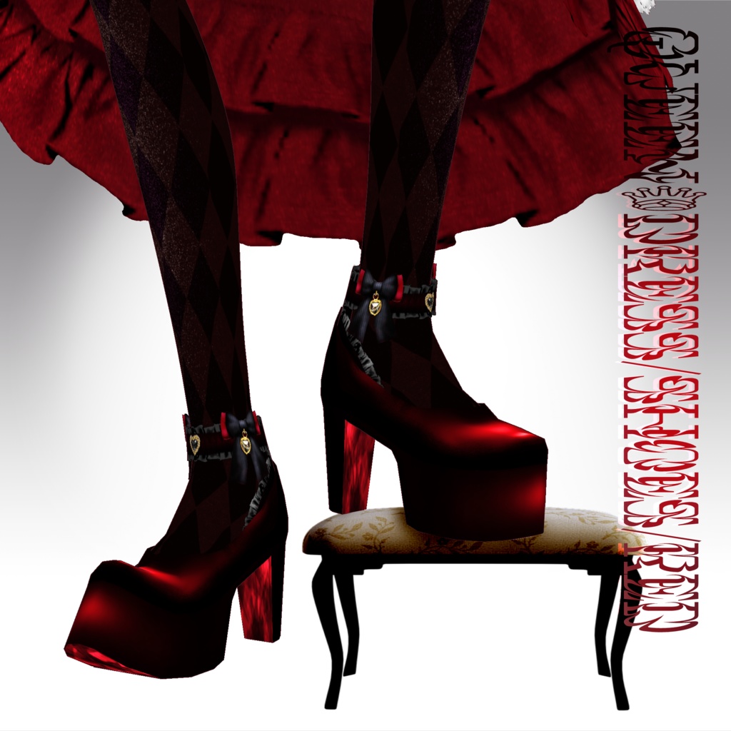 【VRoid texture】QUEEN♕DRESS/brilliant red&midnight blue set/ZEPTO002