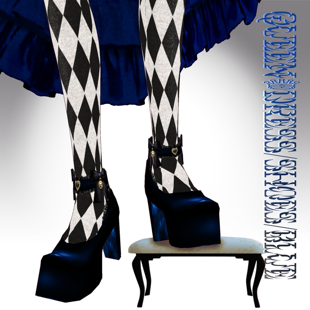 【VRoid texture】QUEEN♕DRESS/brilliant red&midnight blue set/ZEPTO002