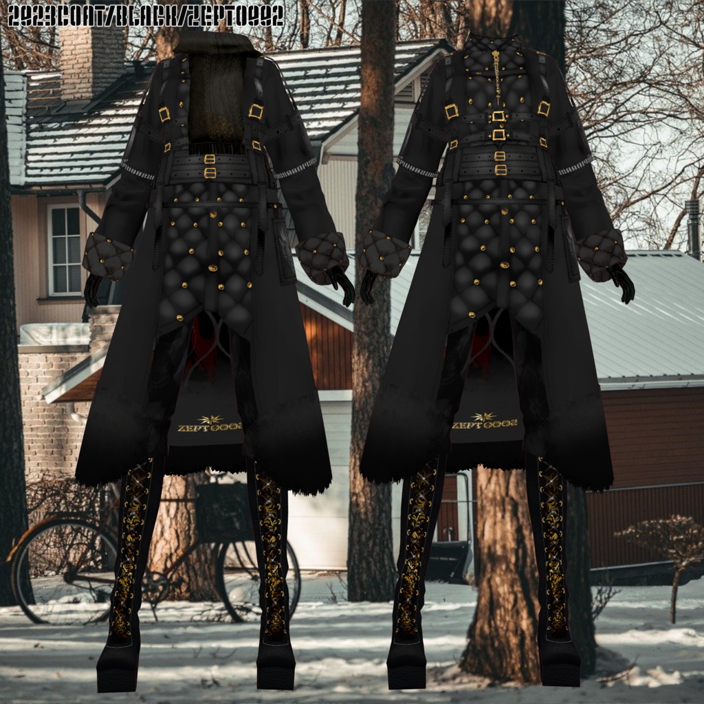 【VRoid texture】2023coat COORDINATE/BLACK/WHITE/ZEPTO002
