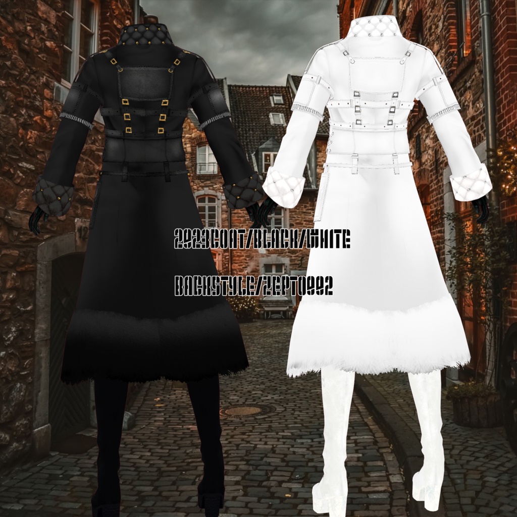 【VRoid texture】2023coat COORDINATE/BLACK/WHITE/ZEPTO002