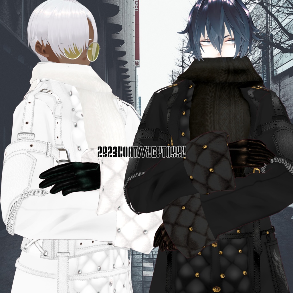 【VRoid texture】2023coat COORDINATE/BLACK/WHITE/ZEPTO002