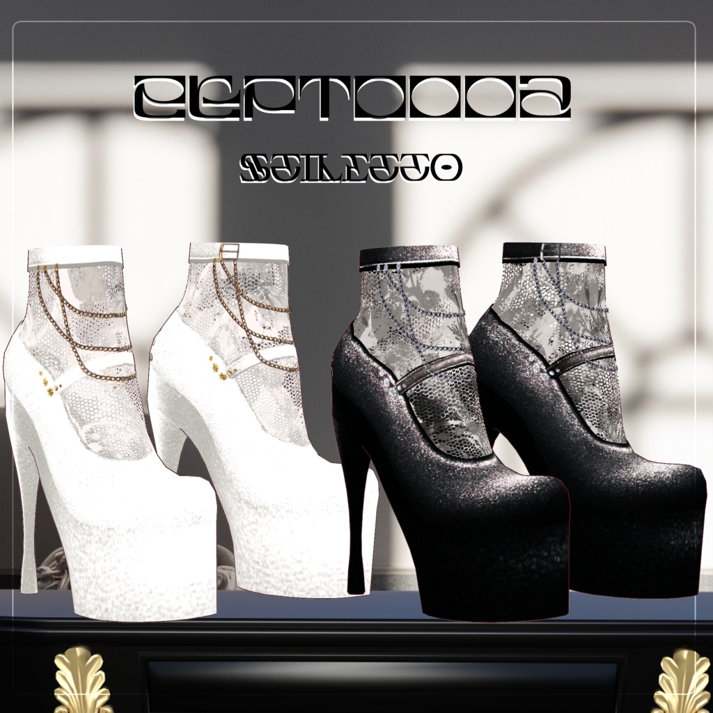 【VRoid texture】stiletto/BLACK＆WHITE/ZEPTO002