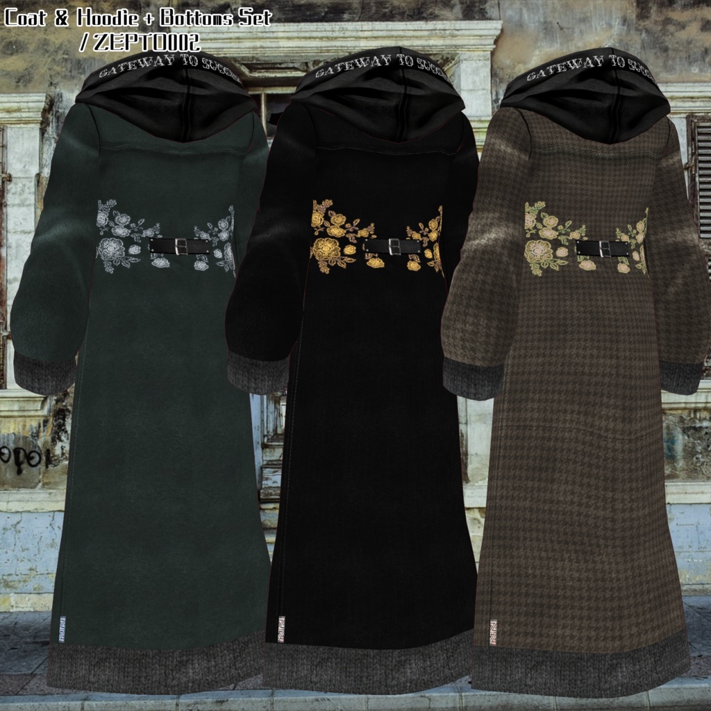 【VRoid texture】Coat & Hoodie + Bottoms Set/ZEPTO002