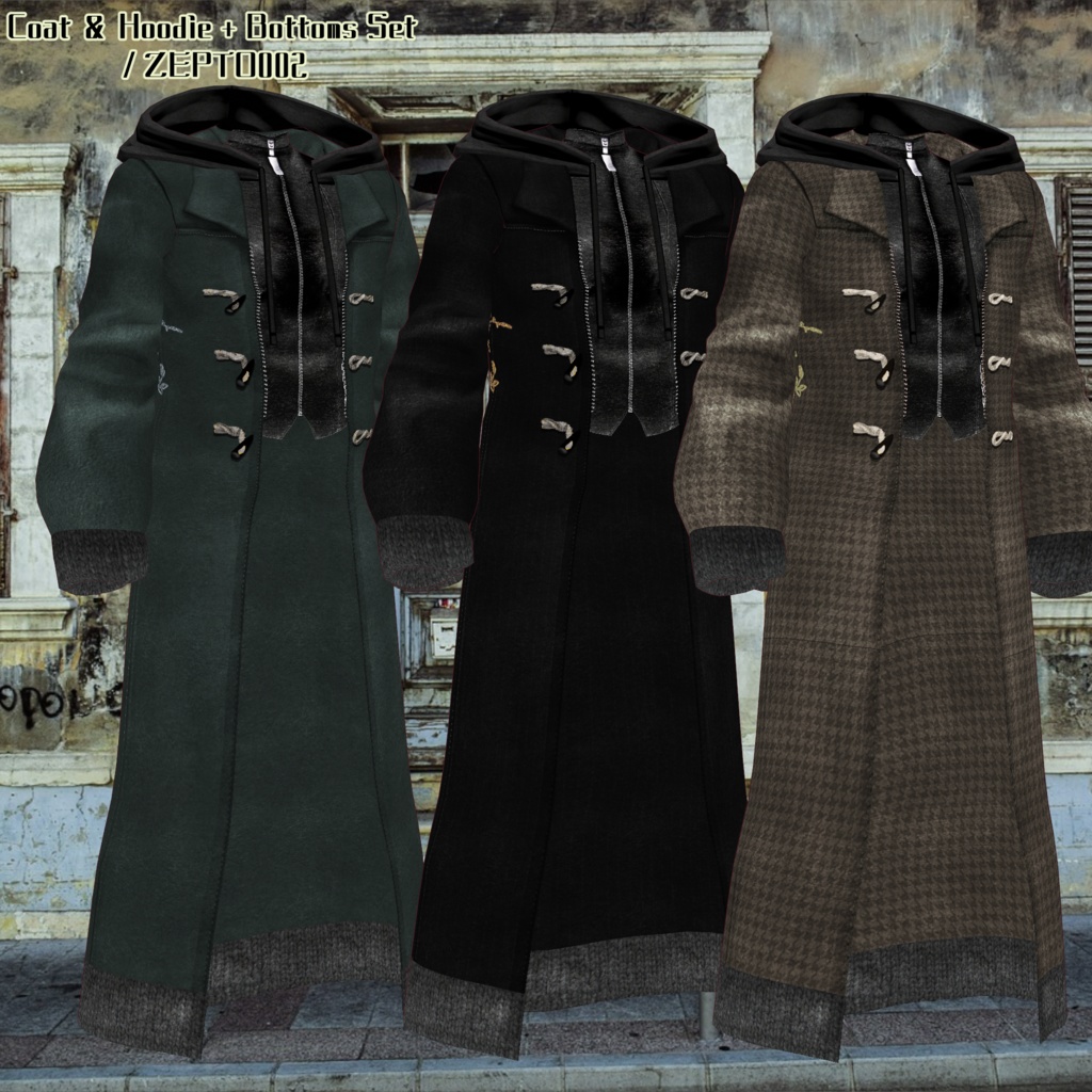 【VRoid texture】Coat & Hoodie + Bottoms Set/ZEPTO002
