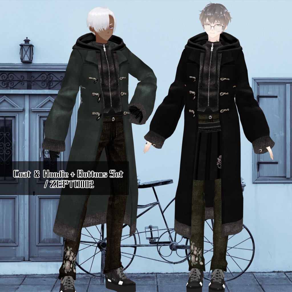 【VRoid texture】Coat & Hoodie + Bottoms Set/ZEPTO002