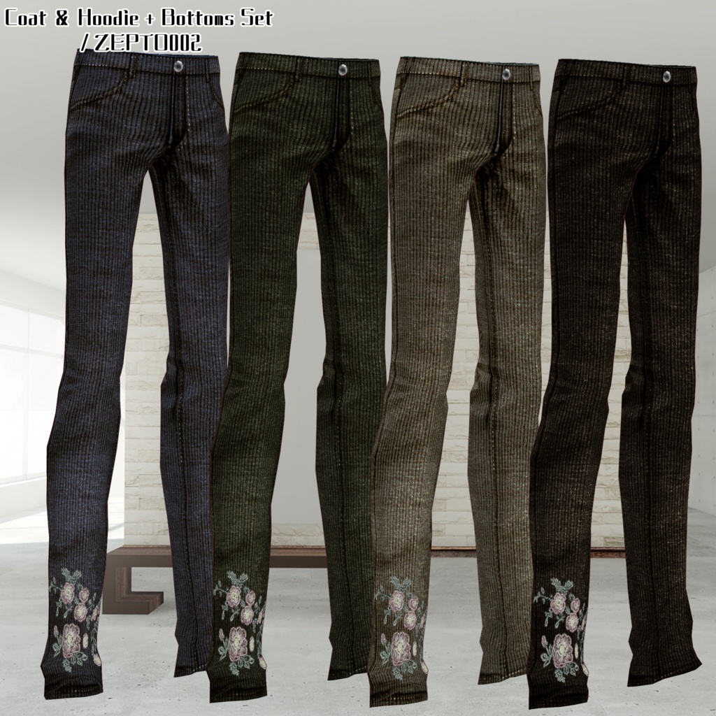 【VRoid texture】Coat & Hoodie + Bottoms Set/ZEPTO002