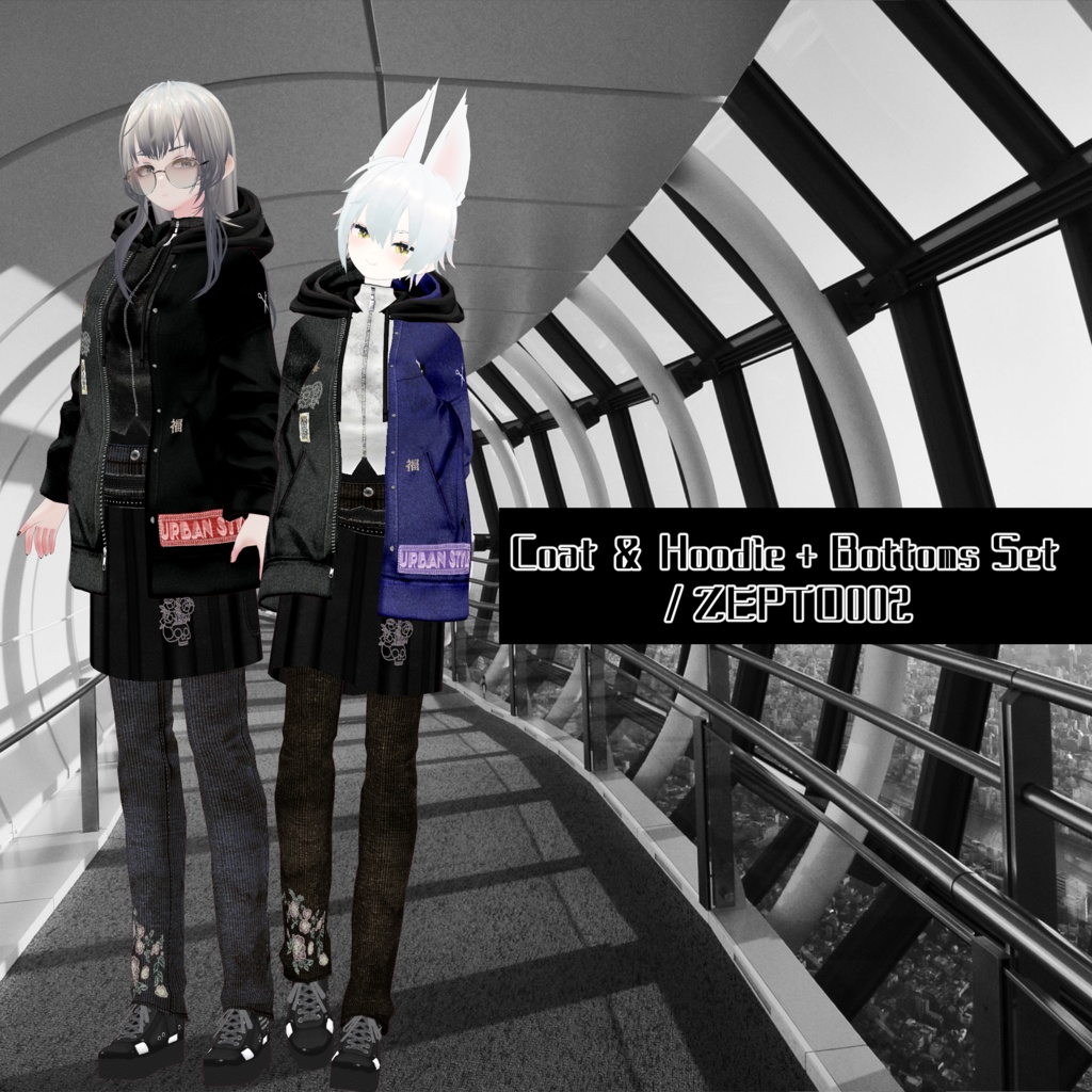 【VRoid texture】Coat & Hoodie + Bottoms Set/ZEPTO002