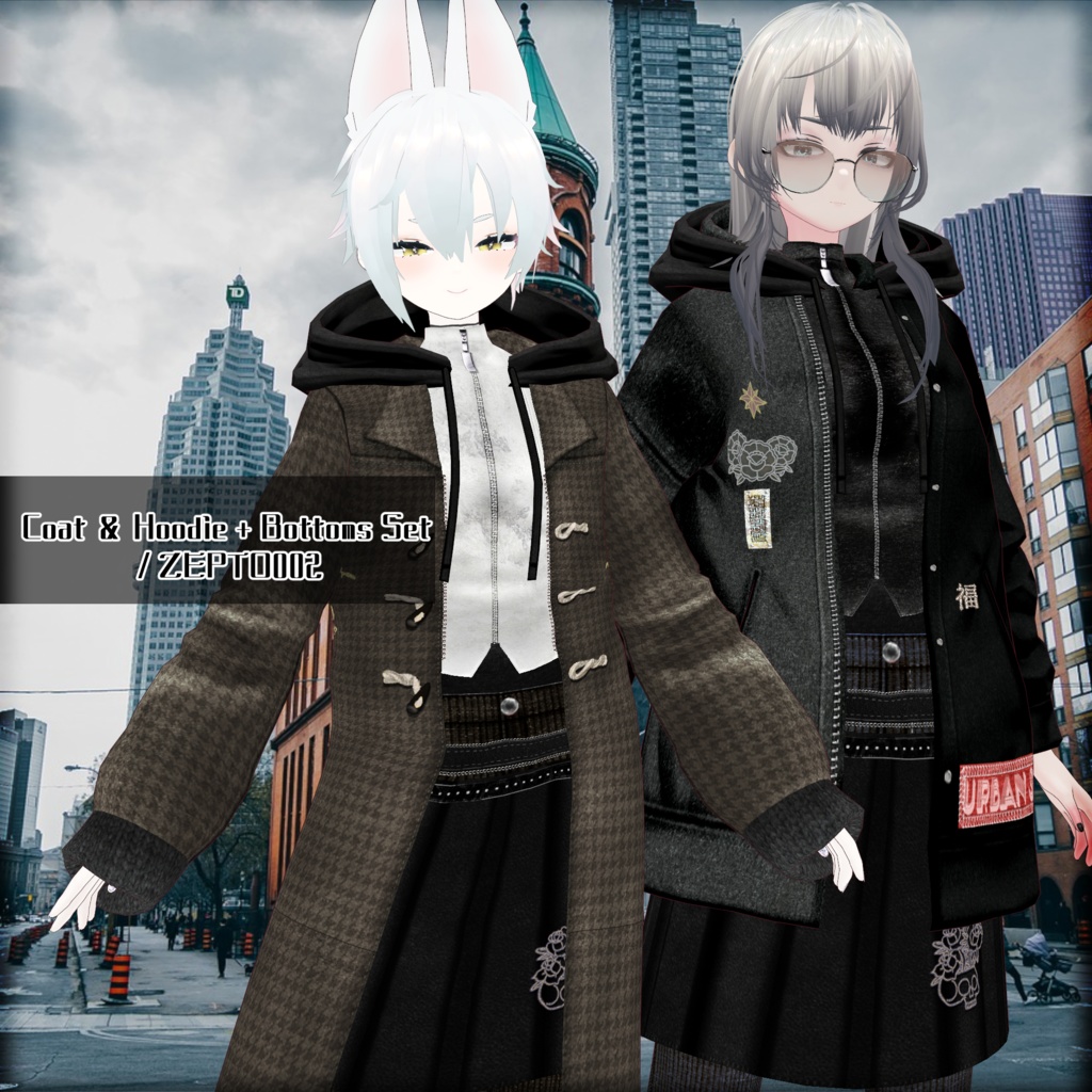 【VRoid texture】Coat & Hoodie + Bottoms Set/ZEPTO002