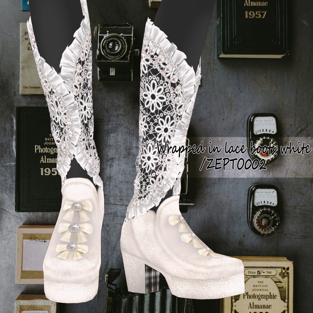【VRoid texture】Wrapped in lace boots/3color/ZEPTO002