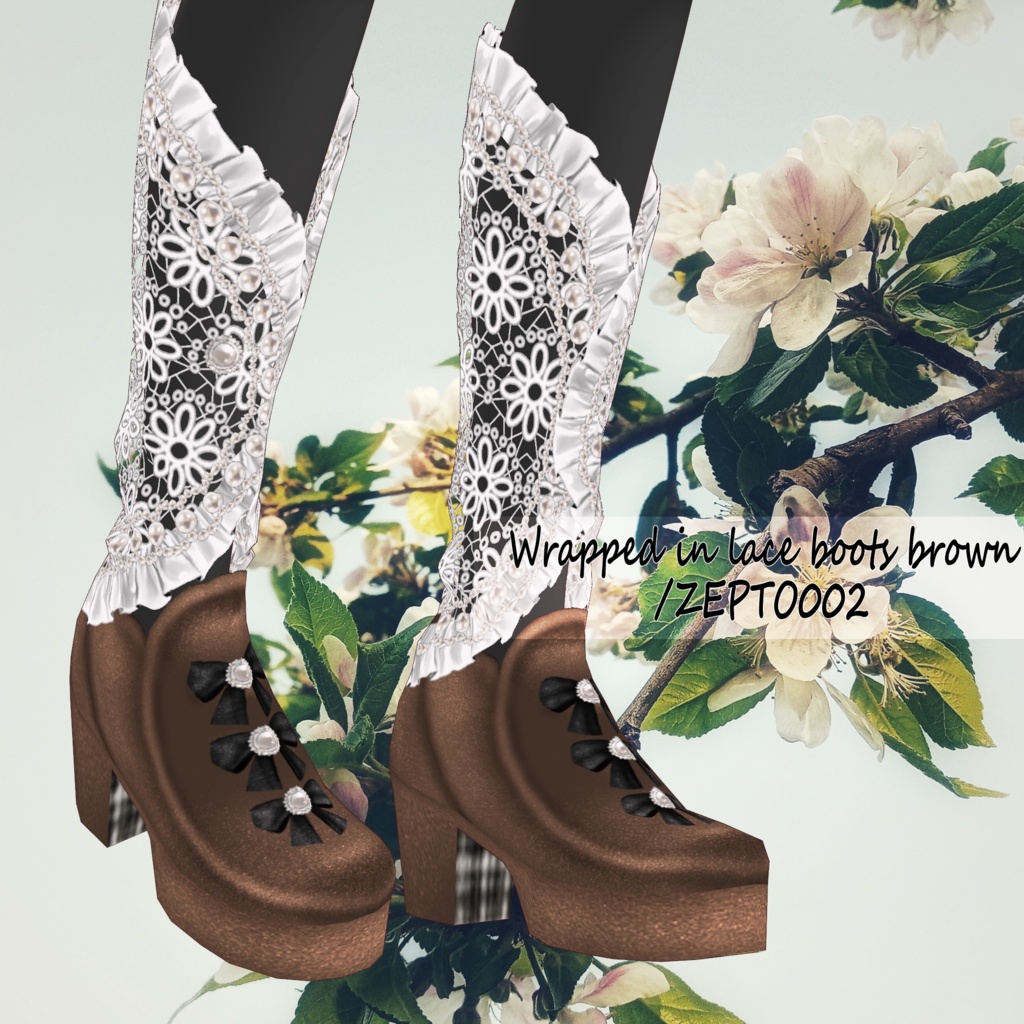 【VRoid texture】Wrapped in lace boots/3color/ZEPTO002