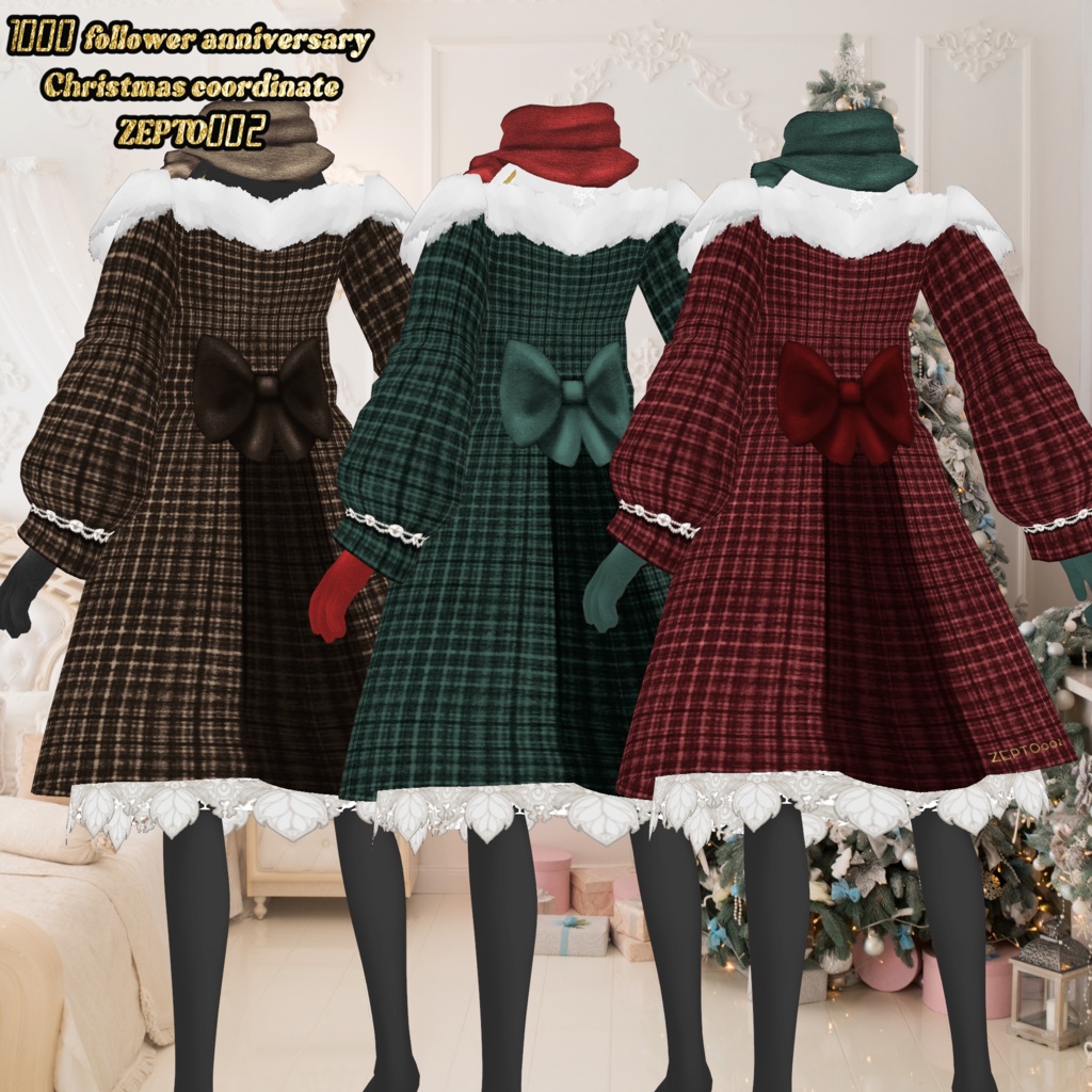 【vroid texture】1000 follower anniversary🎄Christmas coordinate/ZEPTO002【FREE DL OK】