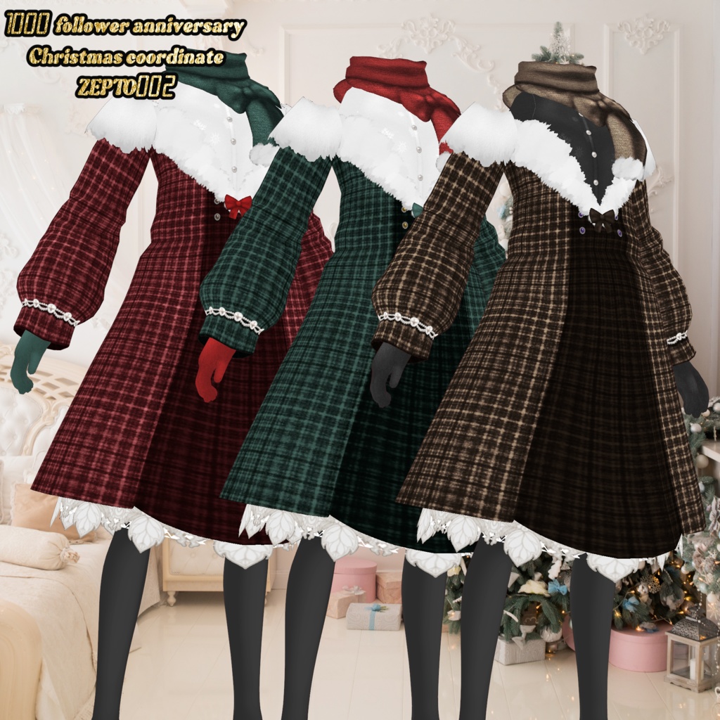 【vroid texture】1000 follower anniversary🎄Christmas coordinate/ZEPTO002【FREE DL OK】
