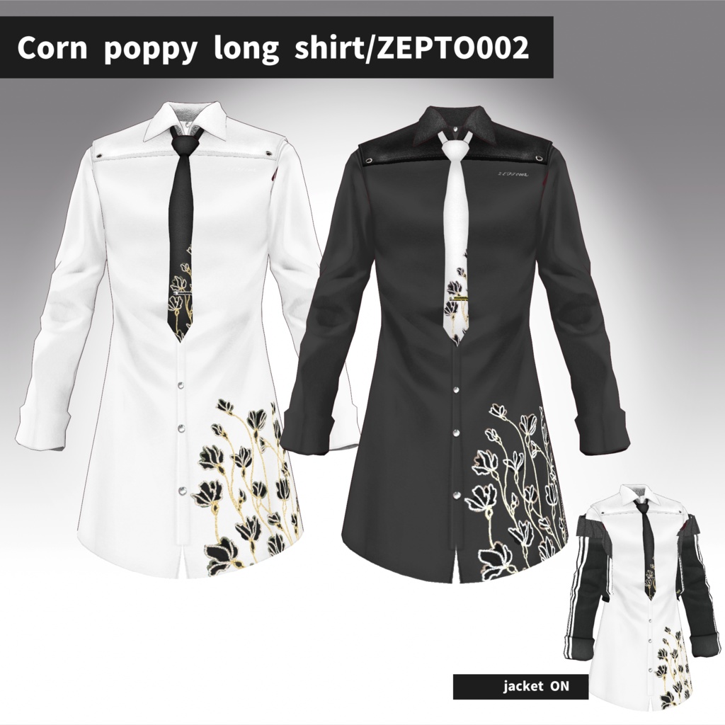 【VRoid textur】Corn poppy short&long shirt+jacket/ZEPTO002