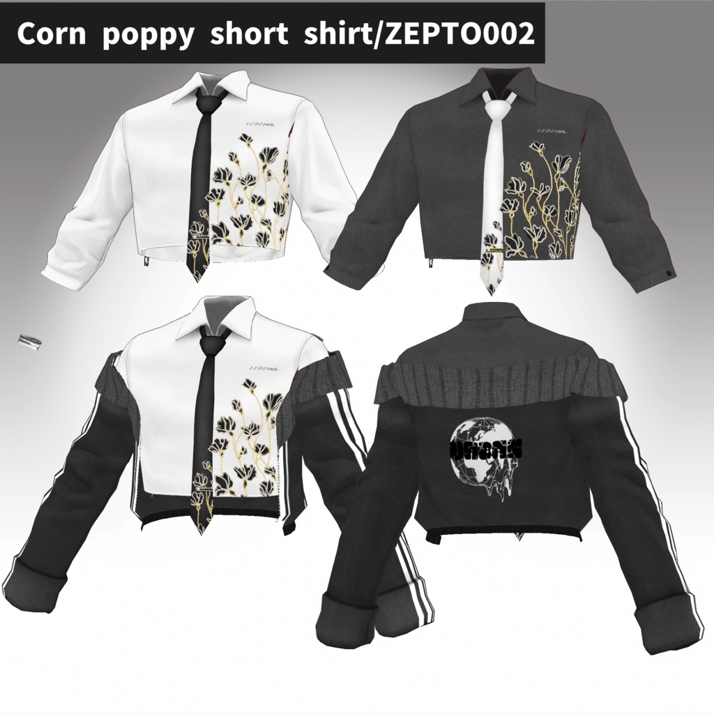 【VRoid textur】Corn poppy short&long shirt+jacket/ZEPTO002