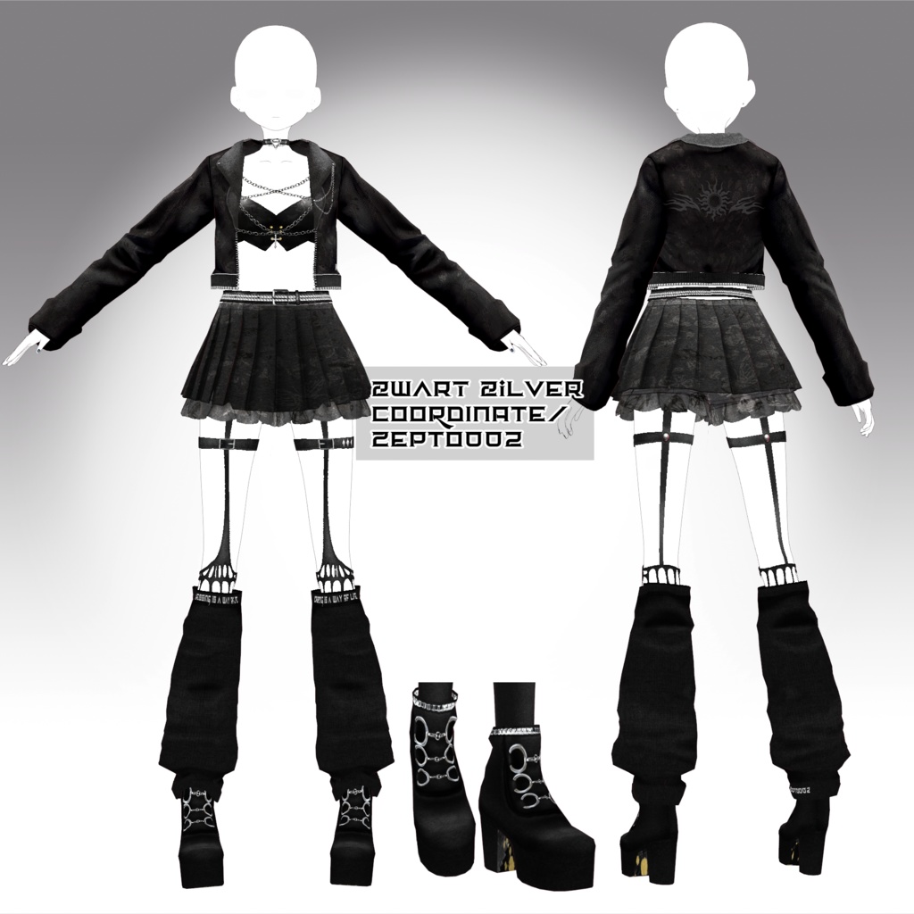 【VRoid texture/.vroid/VRM】オリジナル3Dモデル zwart.zilver/ZEPTO002