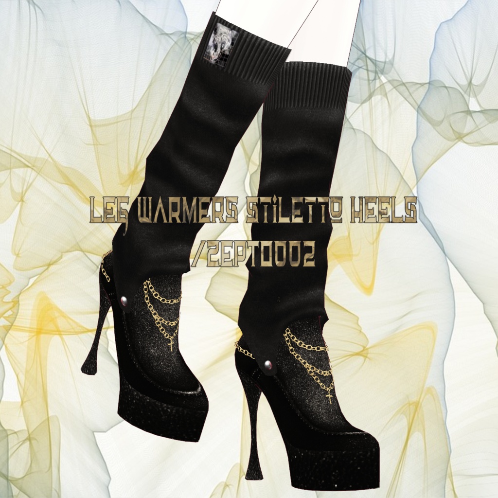 【VRoid texture】leg warmers stiletto heels BLACK&WHITE /ZEPTO002
