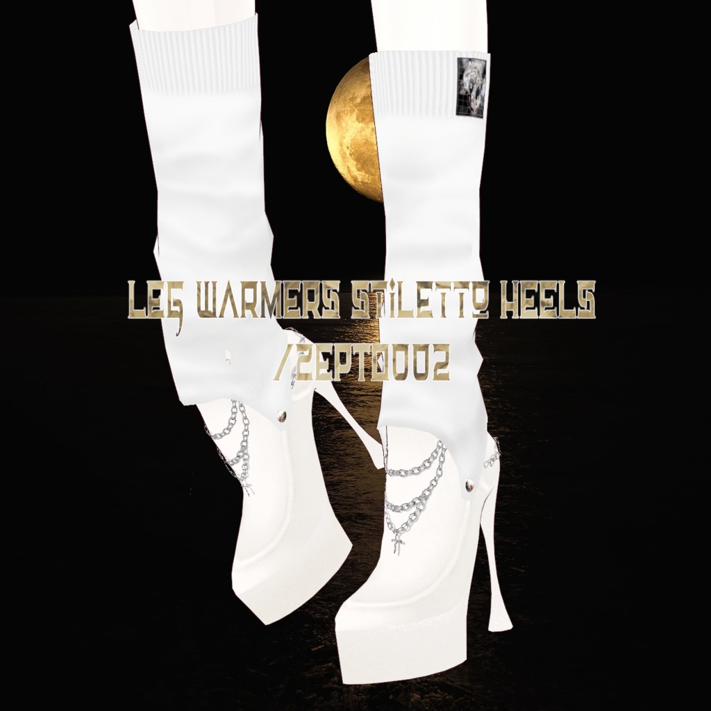 【VRoid texture】leg warmers stiletto heels BLACK&WHITE /ZEPTO002