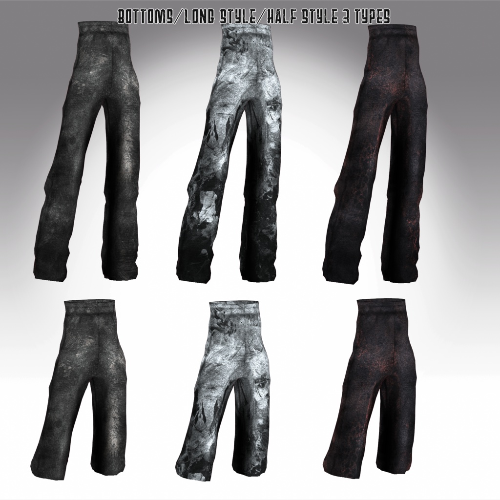 【VRoid texture】Men's Hoodie Cordage Set/BLACK+WHITE/ZEPTO002