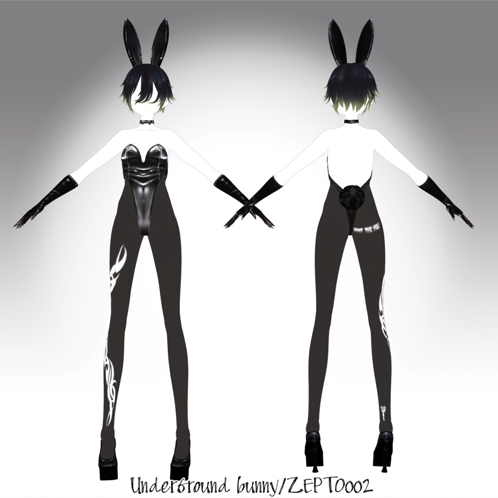 【VRoid texture】UnderGround bunny/BLACK&Red/ZEPTO002