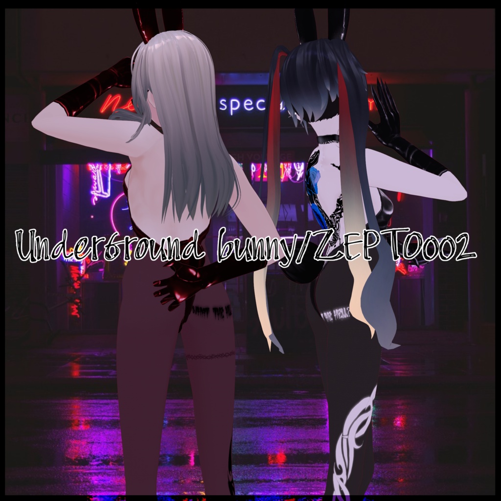 【VRoid texture】UnderGround bunny/BLACK&Red/ZEPTO002