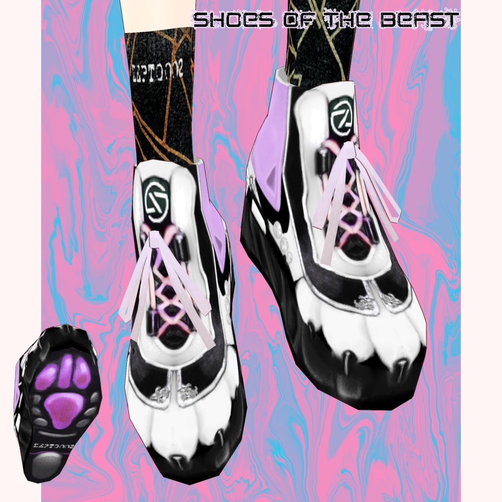 【VRoid texture】Shoes of the Beast/3collar+3pattern socks/ZEPTO002