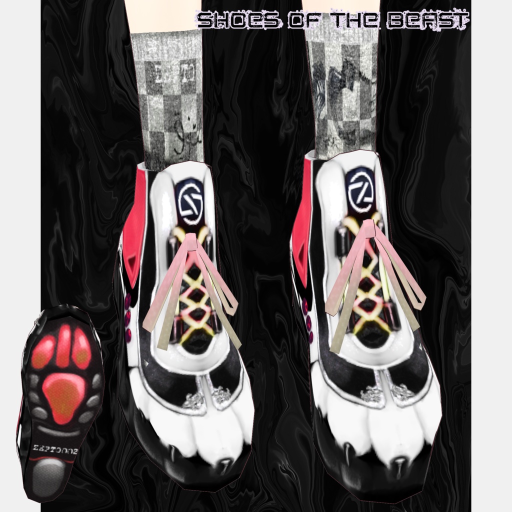 【VRoid texture】Shoes of the Beast/3collar+3pattern socks/ZEPTO002