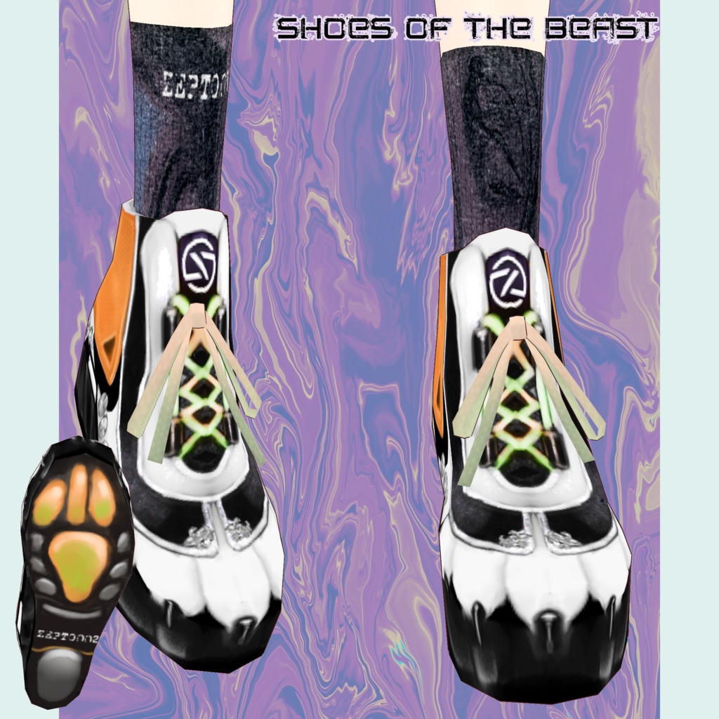 【VRoid texture】Shoes of the Beast/3collar+3pattern socks/ZEPTO002