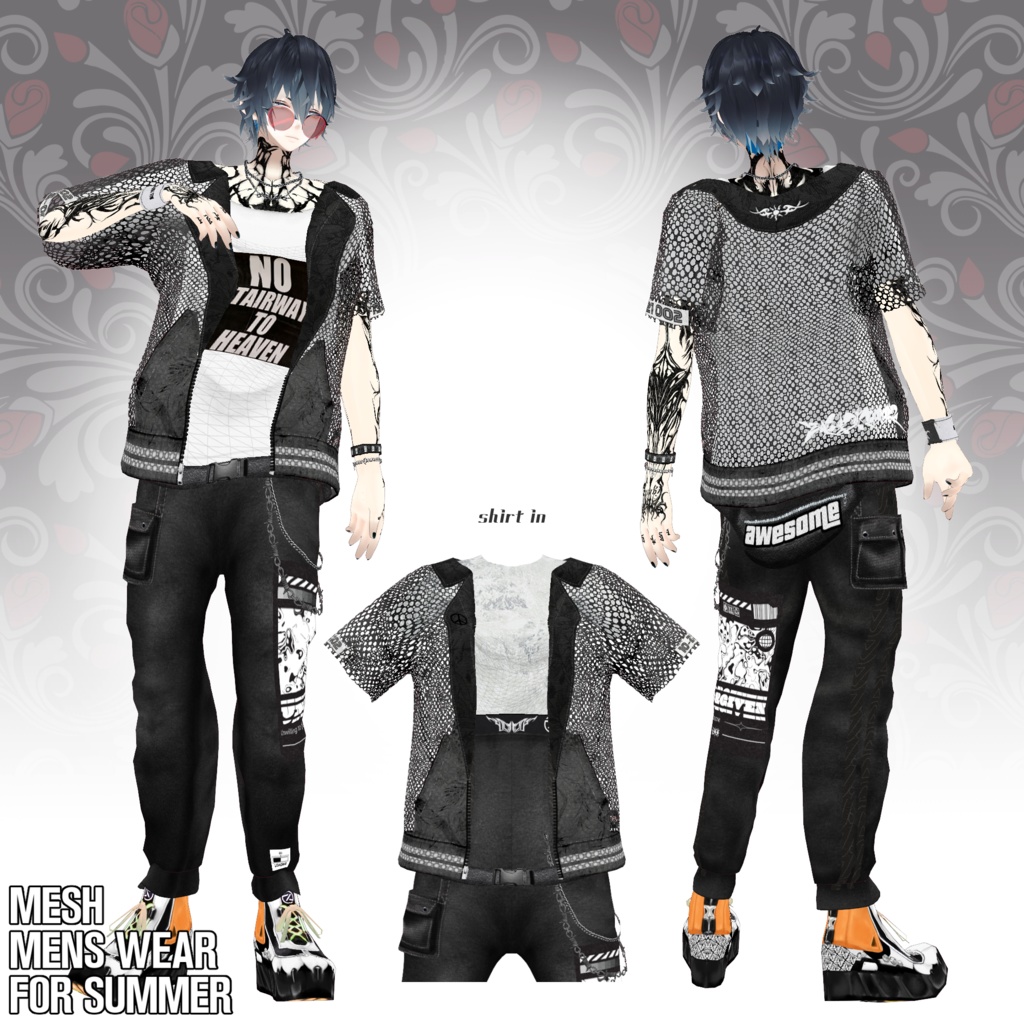 【VRoid texture】Mesh mens‘wear for summer/ZEPTO002