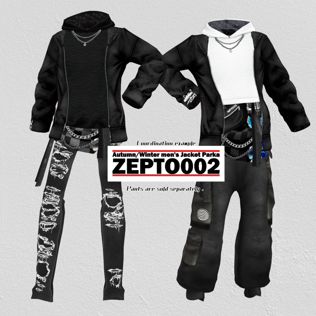 【VRoid texture】Autumn/Winter men's Jacket Parka/ZEPTO002