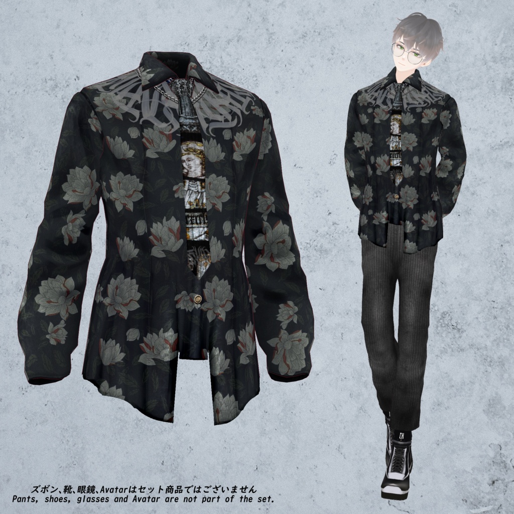 【VRoid texture】Black Shirts Set/ZEPTO002