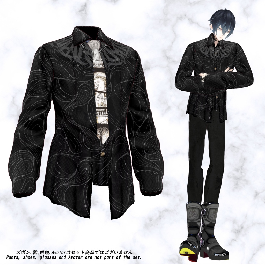 【VRoid texture】Black Shirts Set/ZEPTO002
