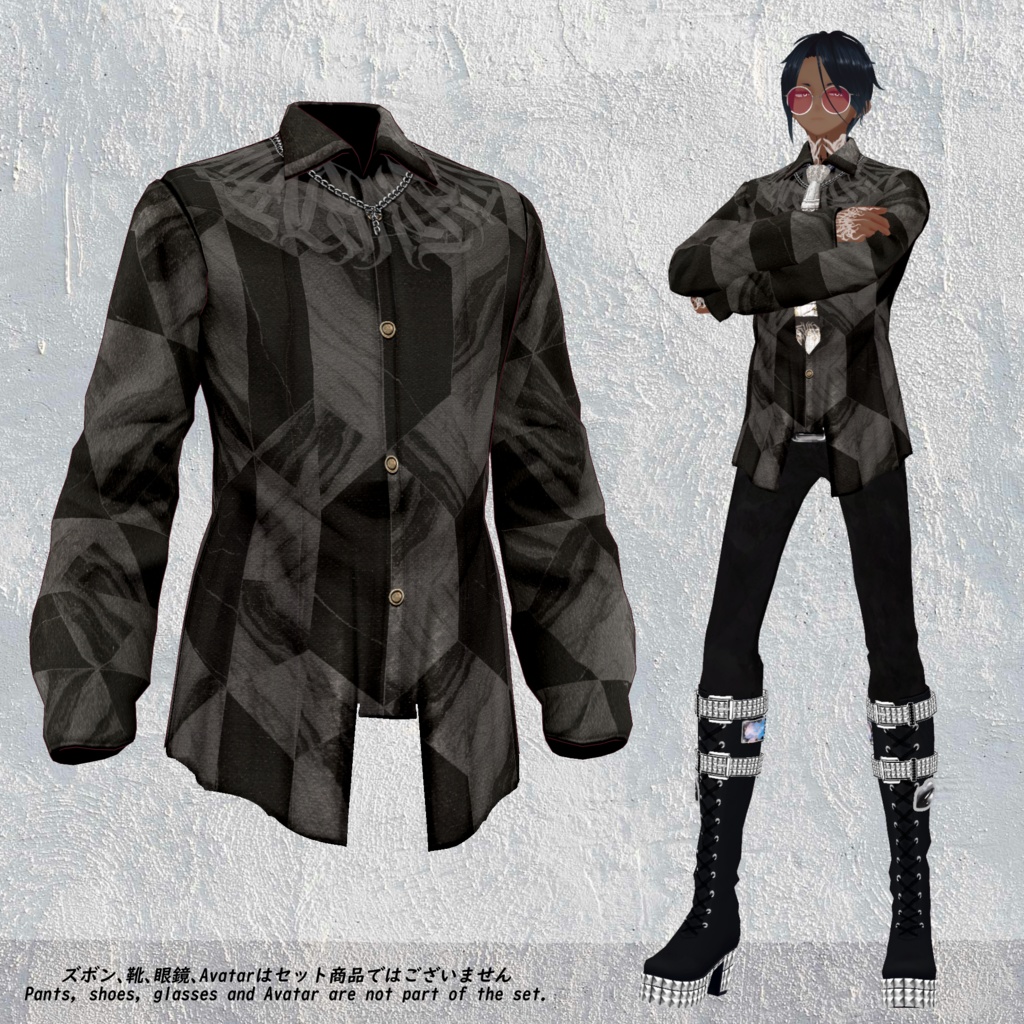 【VRoid texture】Black Shirts Set/ZEPTO002