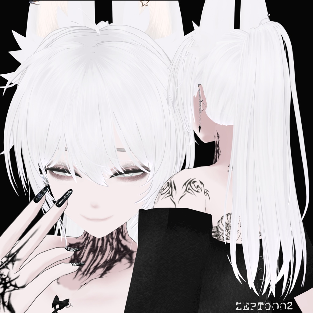 【繋_KEI】2024012pierced earrings/pony hair+make【MA対応】/ZEPTO002