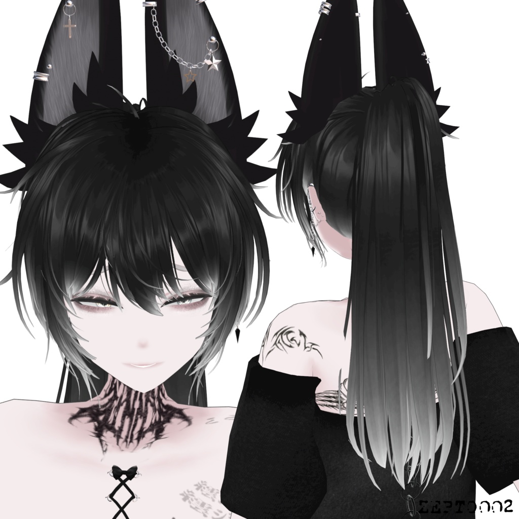 【繋_KEI】2024012pierced earrings/pony hair+make【MA対応】/ZEPTO002