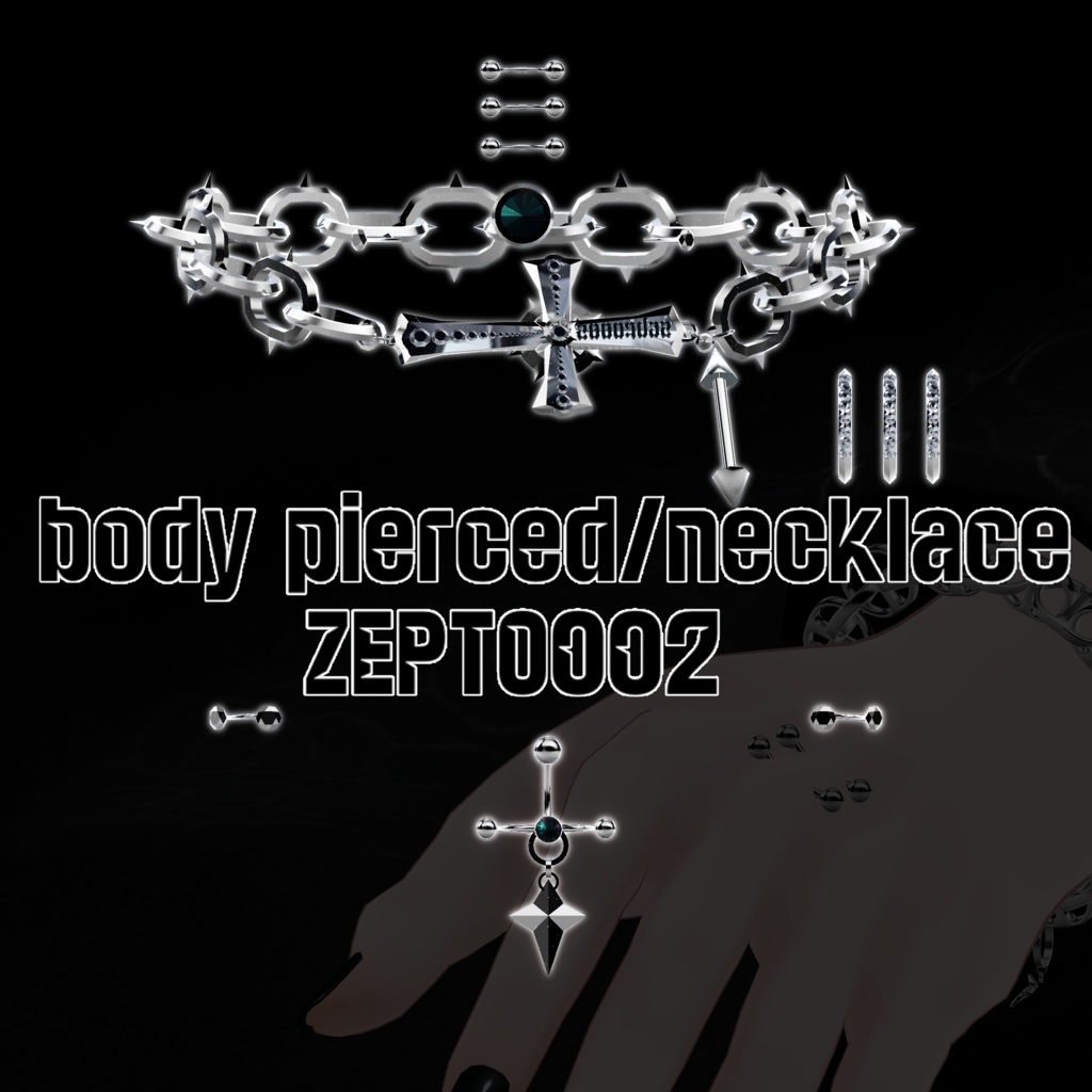 body pierced+necklace/ZEPTO002【水瀬/狛乃/斑霞対応】