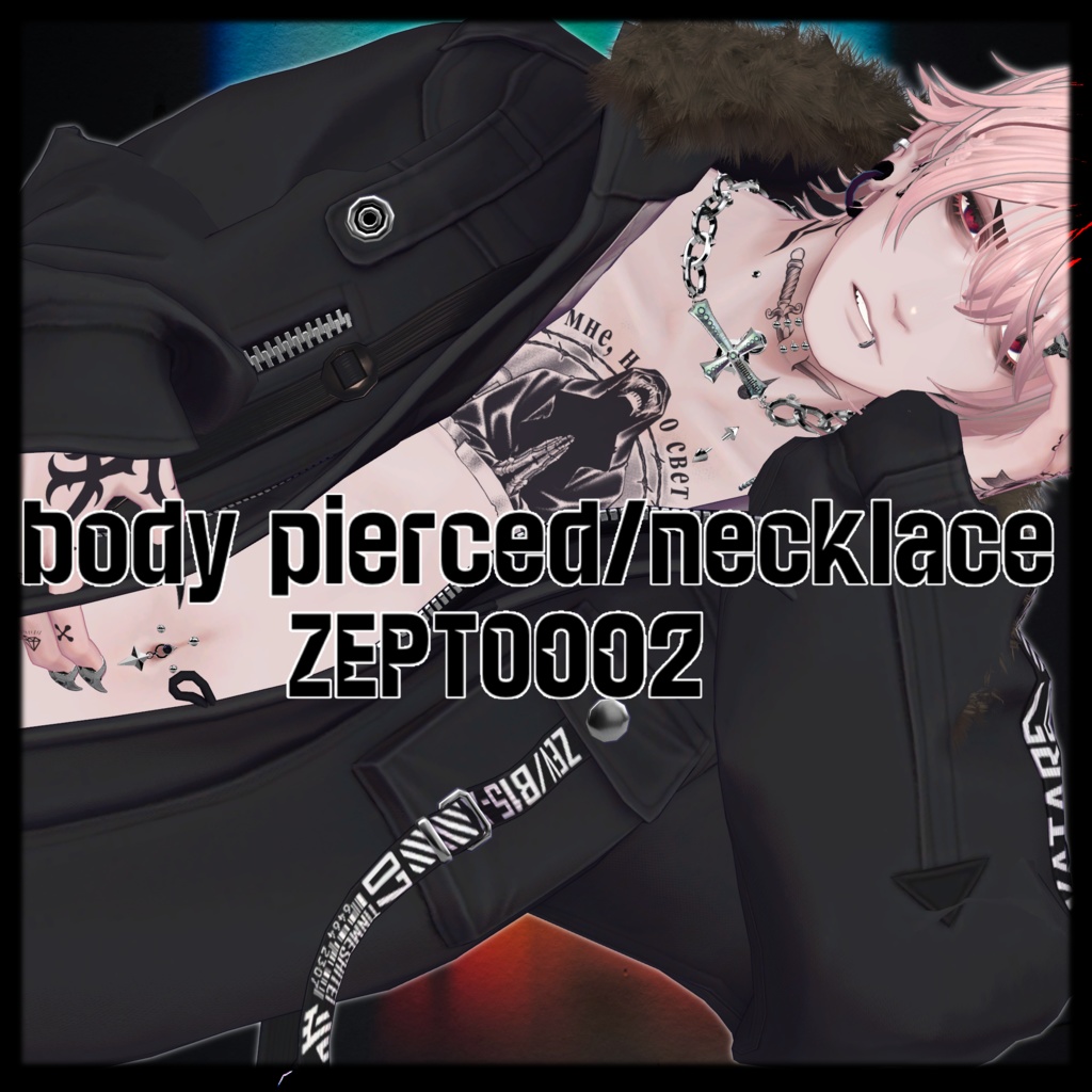body pierced+necklace/ZEPTO002【水瀬/狛乃/斑霞/zev対応】