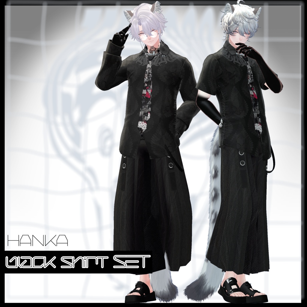【VRChat】Men's black shirt Set/ZEPTO002【5Avatar対応/PB+CO/MA設定済】