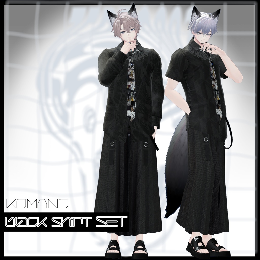 【VRChat】Men's black shirt Set/ZEPTO002【5Avatar対応/PB+CO/MA設定済】