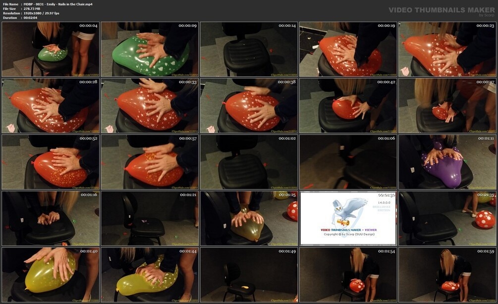 エミリーは風船を 7 個絞ってネイルポップします