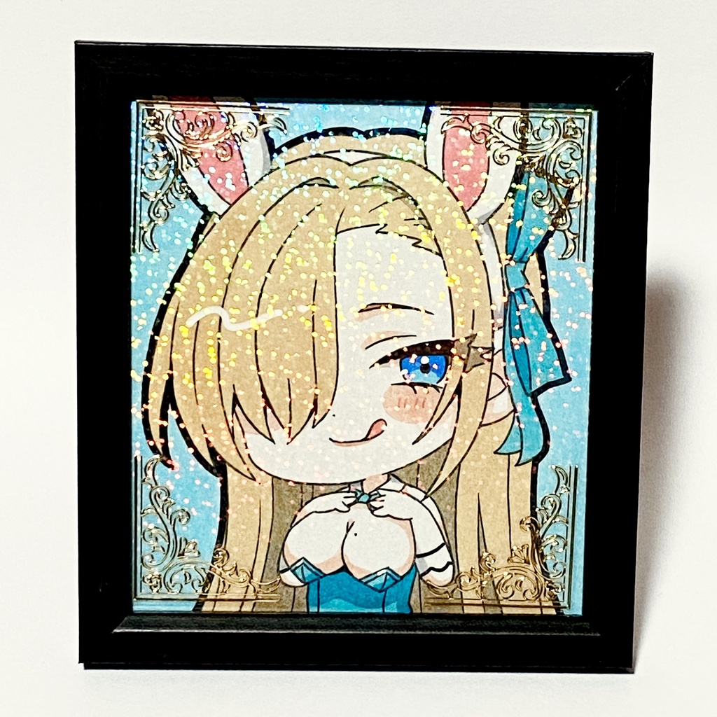 フレーム付き＊ブルアカ アスナ バニーガール 手描きイラスト色紙
