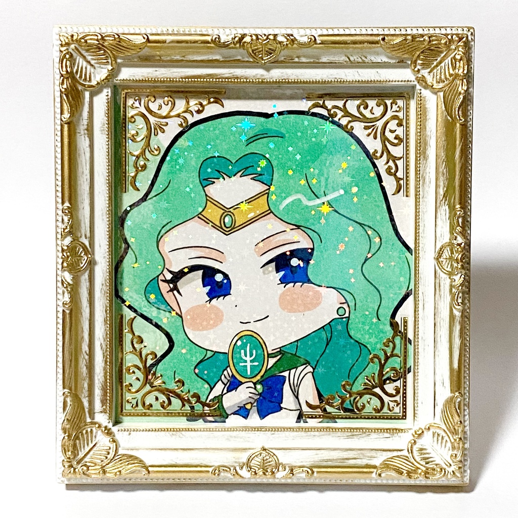 フレーム付き＊セーラームーン セーラーネプチューン 手描きイラスト色紙