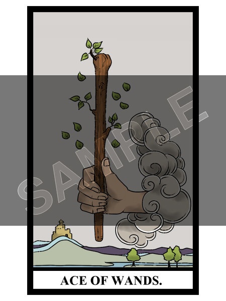 ウェイト版タロットカード・小アルカナのワンド14枚セットA