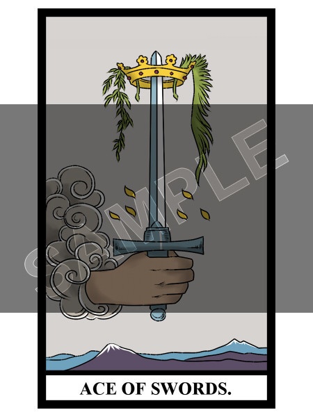 ウェイト版タロットカード・小アルカナのソード14枚セットA