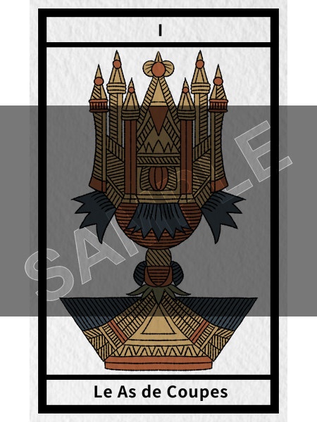 マルセイユ版タロットカード・小アルカナのカップ14枚セットA