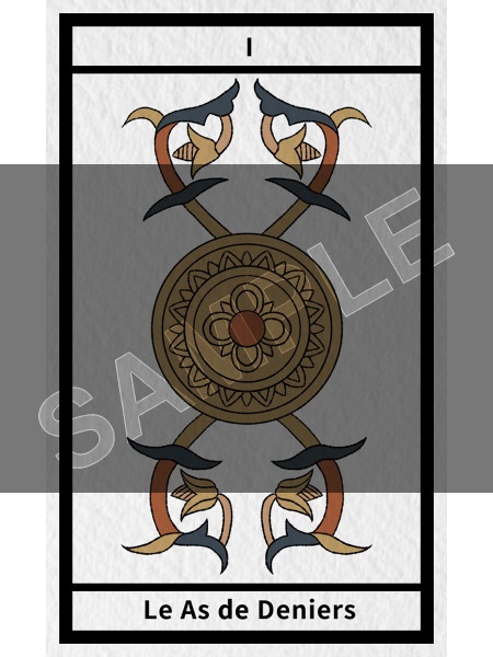 マルセイユ版タロットカード・小アルカナのペンタクル14枚セットA