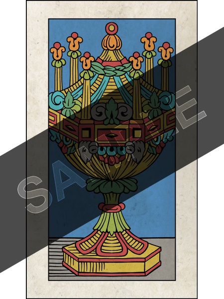 マルセイユ版タロットカード・小アルカナのカップ14枚セットB