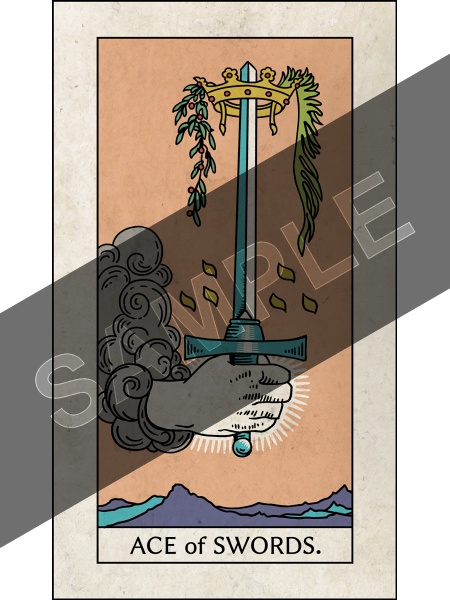 ウェイト版タロットカード・小アルカナのソード14枚セットB