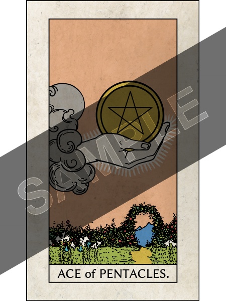 ウェイト版タロットカード・小アルカナのペンタクル14枚セットB