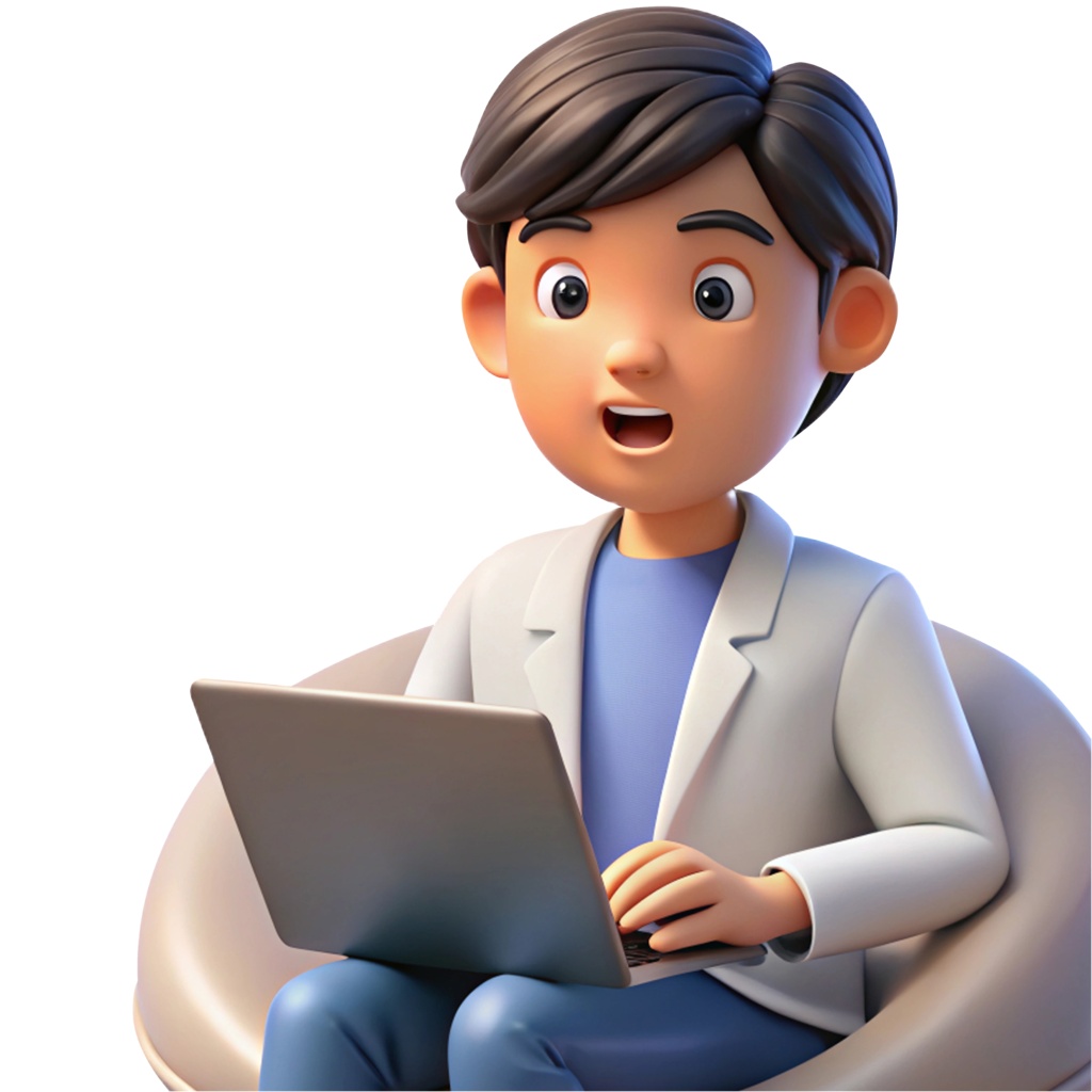 パソコンを操作する男性イラスト